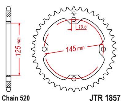 Load image into Gallery viewer, JT Sprockets Rear Steel Sprocket 45 Tooth 45T 520 Chain JTR1857.45
