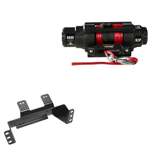 Viper 6000lbs V3 Winch Red Rope With Mount For Polaris Ranger Crew 900 2013-2014