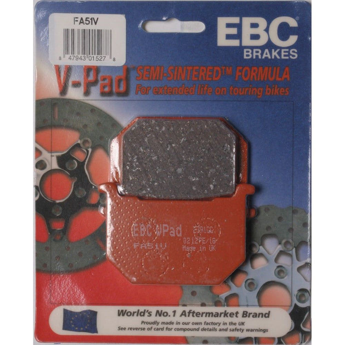 EBC 1 Pair V-Pad Semi-Sintered Touring Brake Pads MPN FA51V