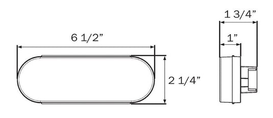 LED Clear Lens Back-Up Light - Flush Mount - 6 Inch Oval Sealed, 12 Volt