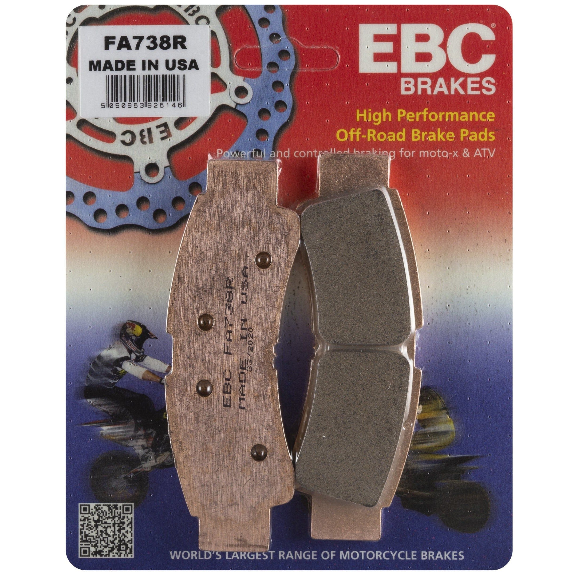 EBC 1 Pair Sintered R Series Heavy-Duty Brake Pads MPN FA738R