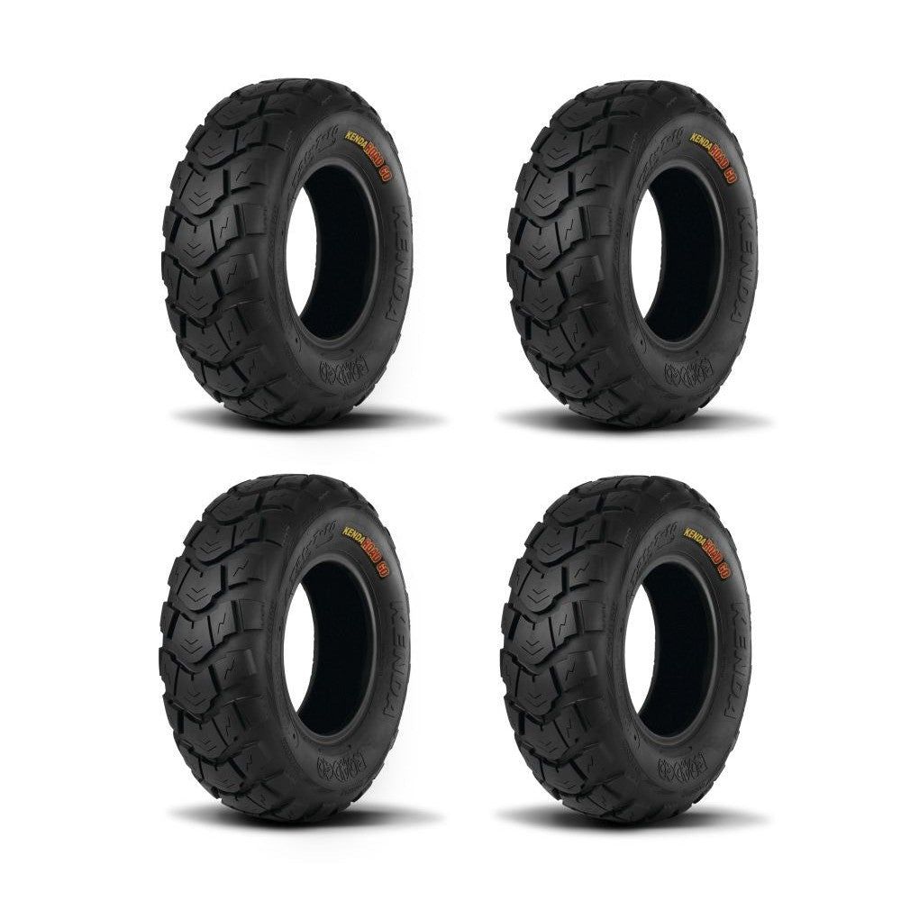Kenda Set of Two K572 Road Go Tires (4 Ply) [18x9.5-8] And Two (4 Ply) [19x7-8] Tires