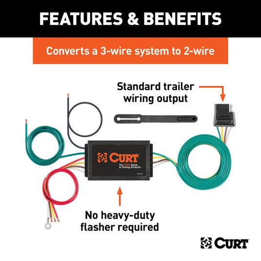 Powered 3-to-2-Wire Taillight Converter with 4-Flat Connection