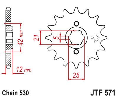 Load image into Gallery viewer, JT Sprockets Front Steel Countershaft Sprocket 16 Tooth 16T 530 Chain JTF571.16
