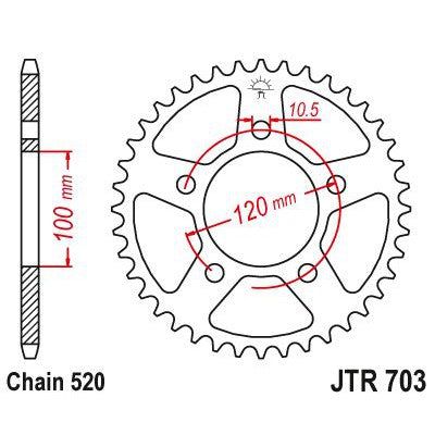 Load image into Gallery viewer, JT Sprockets Front Steel Sprocket 40 Tooth 40T 520 Chain JTR703.40
