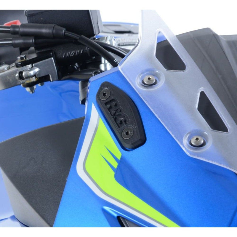 Load image into Gallery viewer, R&amp;G Racing Black Mirror Delete Blanking Plates For 2018-2020 Suzuki GSX250R
