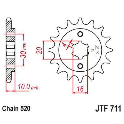 Load image into Gallery viewer, JT Sprockets Front Steel Sprocket 14 Tooth 14T 520 Chain JTF711.14
