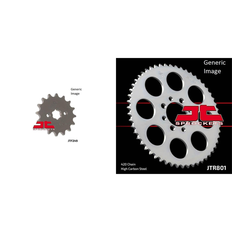 Load image into Gallery viewer, JT SPROCKETS Front and Rear Steel Sprocket Kit for OffRoad KAWASAKI KLX110 2002

