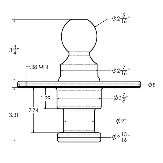 Gooseneck Trailer to Kingpin (Fifth Wheel Hitch) Adapter