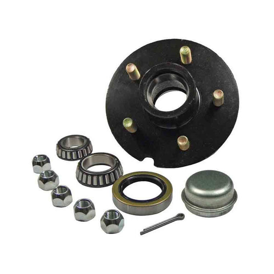 Pre-Grease-Packed Trailer Hub Assembly - 5 On 4-1/2" Bolt Circle, 1,750 lbs. Capacity For 1-3/8" To 1-1/16" tapered spindles