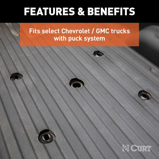 Curt, OEM Puck 5th Wheel Legs, Select Silverado, Sierra HD with 8 Foot Bed, 30K, Teridium Grey for PowerRide 5th Wheel Hitch