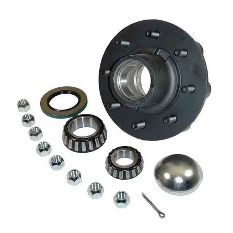 Load image into Gallery viewer, Trailer Spindle Kit - 8-Bolt on 6-1/2&quot; Inch Hub Assembly Includes (1) Square Stock 1-3/4 Inch to 1-1/4 Inch Tapered Spindle &amp; Bearings
