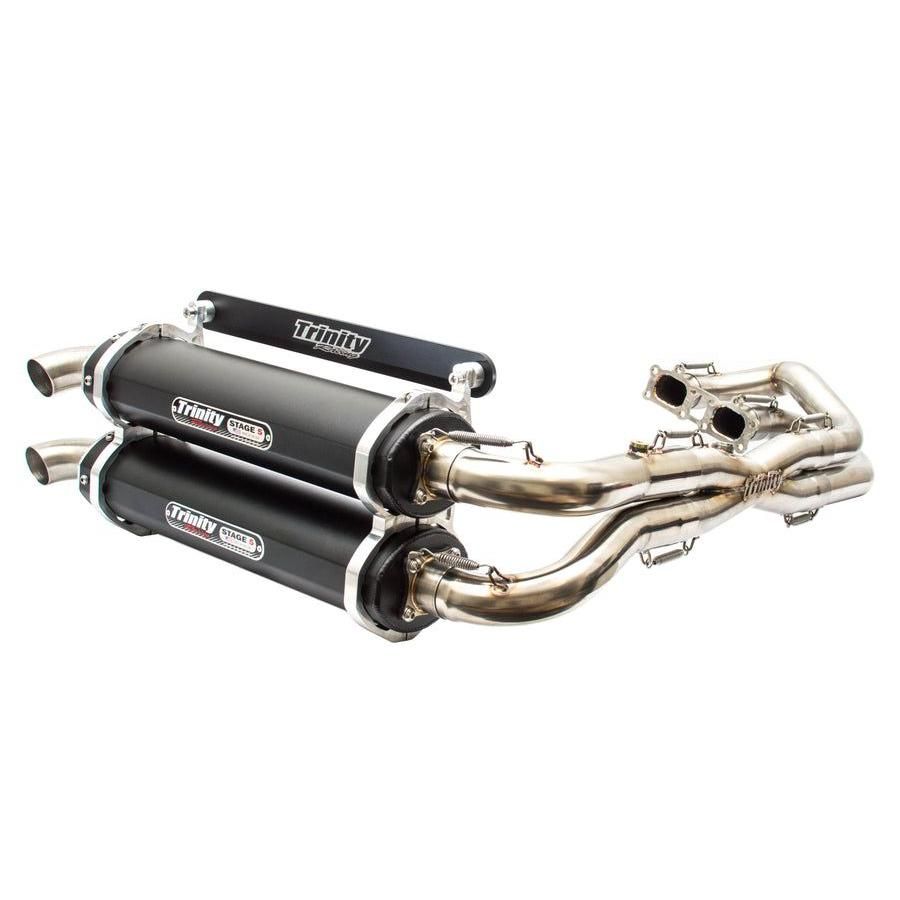 Trinity Racing Stage 5 Dual Full System Exhaust Black Muffler TR-4119D-BK