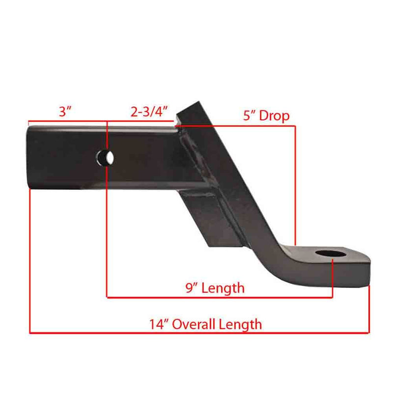 Load image into Gallery viewer, Rigid Hitch Heavy Duty Ball Mount (HUB-25509) fits 2-1/2&quot; Receivers, 12,000 lbs. Capacity, 5&quot; Drop - 3-1/2&quot; Rise - Made in USA
