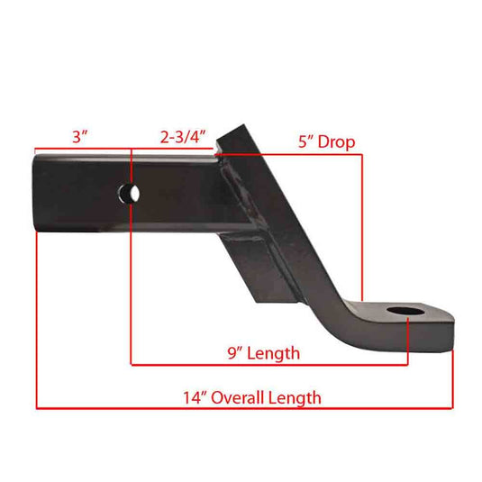 Rigid Hitch Heavy Duty Ball Mount (HUB-25509) fits 2-1/2