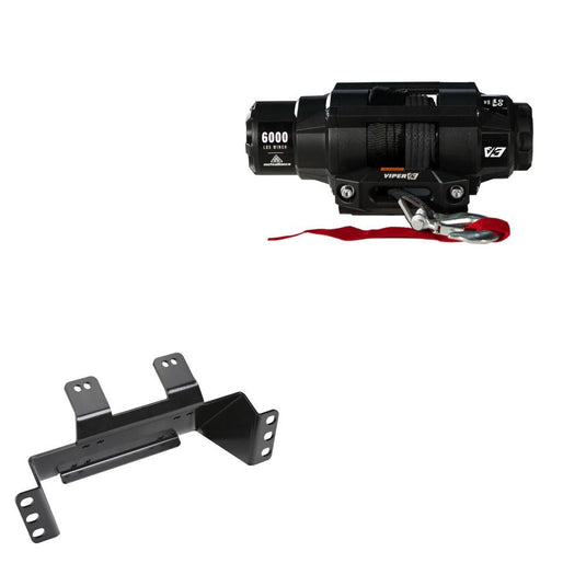 Viper 6000lbs V3 Winch Black Rope With Mount For Polaris Ranger Crew 900 2013-2014