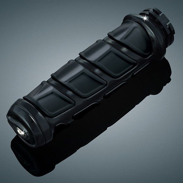 Load image into Gallery viewer, Kuryakyn Black Kinetic Hand Grips Throttle Rubber Dual Cable Harley Softail Dyna
