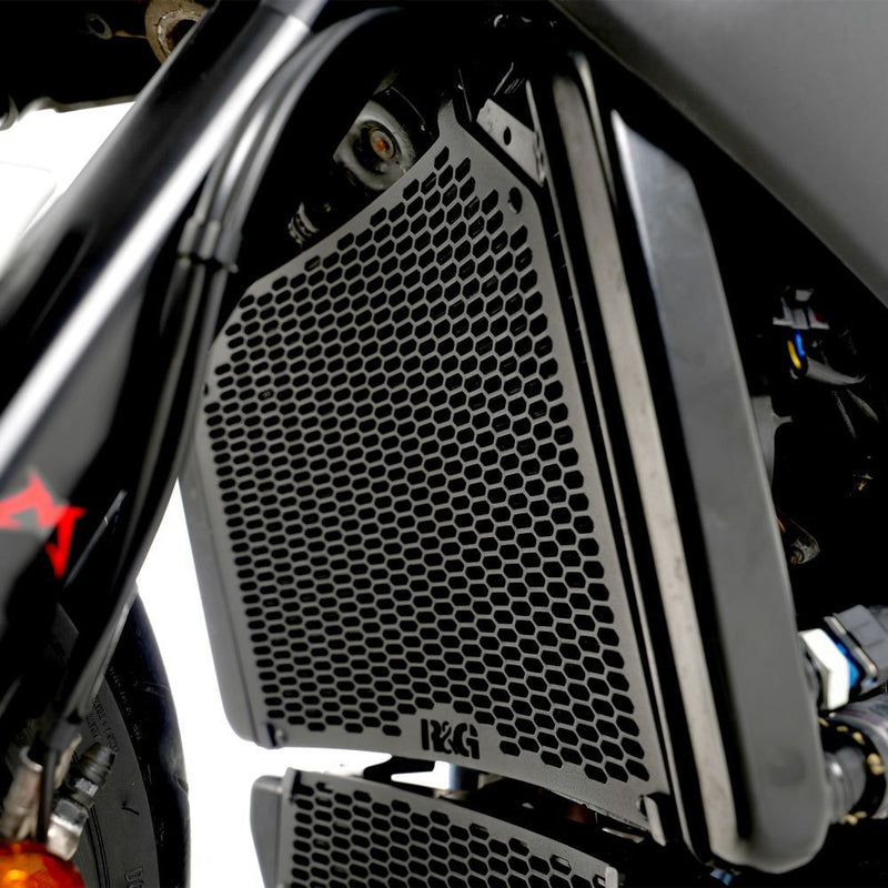 Load image into Gallery viewer, R&amp;G Racing Matt Black PRO Radiator Guard For 2022 MV Agusta Brutale 800 RR LH44
