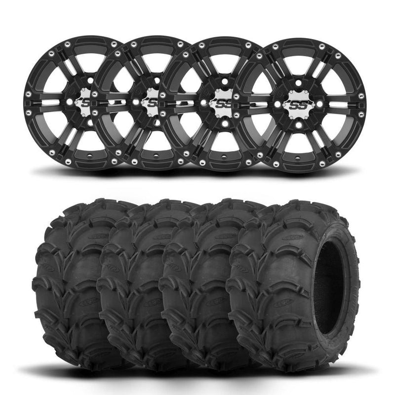 Load image into Gallery viewer, ITP SS212 12" Matte Black Wheels And Mud Lite Tires [28x12-12]
