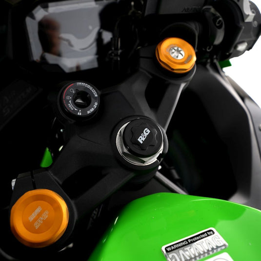 R&G Racing Black Top Yoke Cap For 2020-2024 Kawasaki Ninja ZX-25R