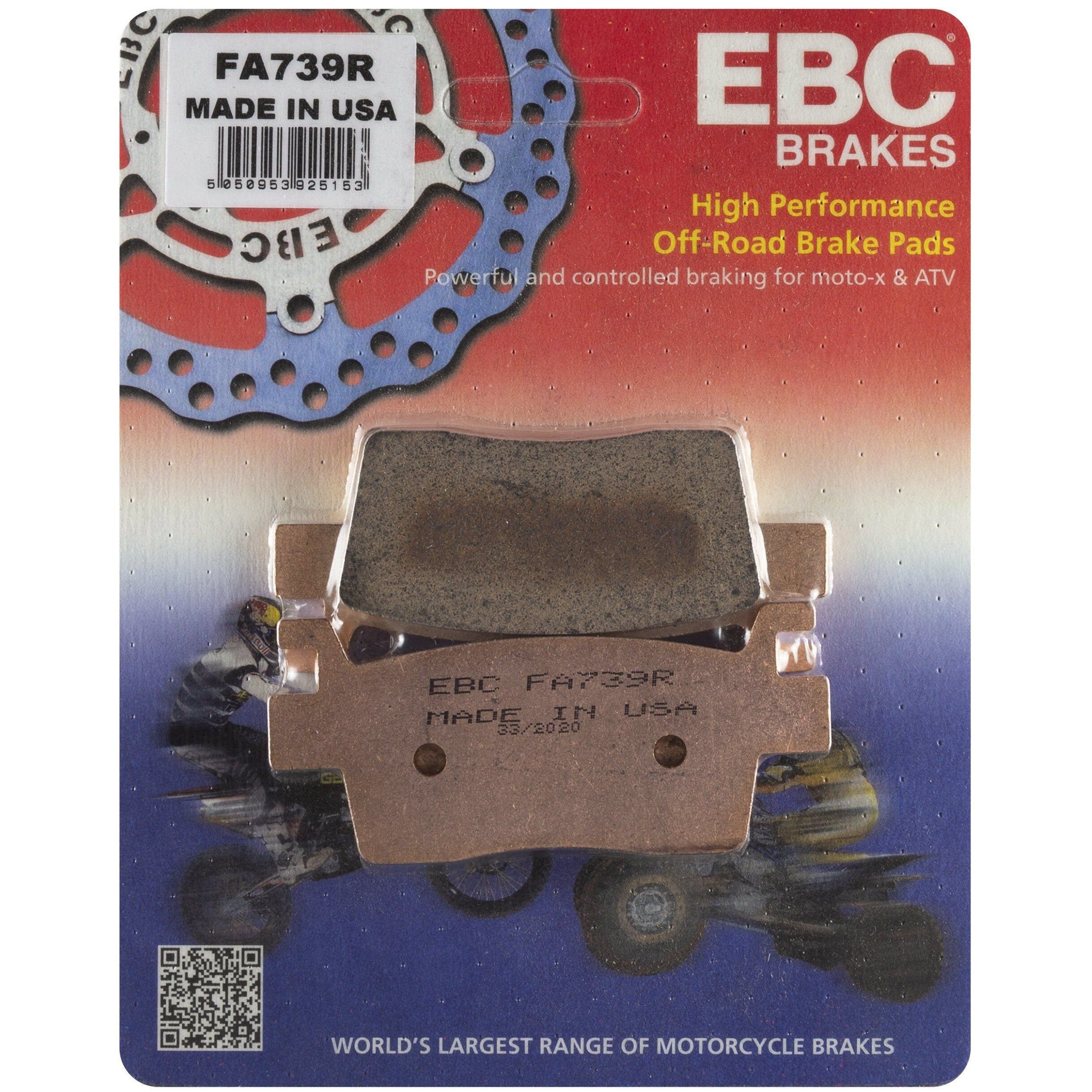 EBC 1 Pair Sintered R Series Heavy-Duty Brake Pads MPN FA739R
