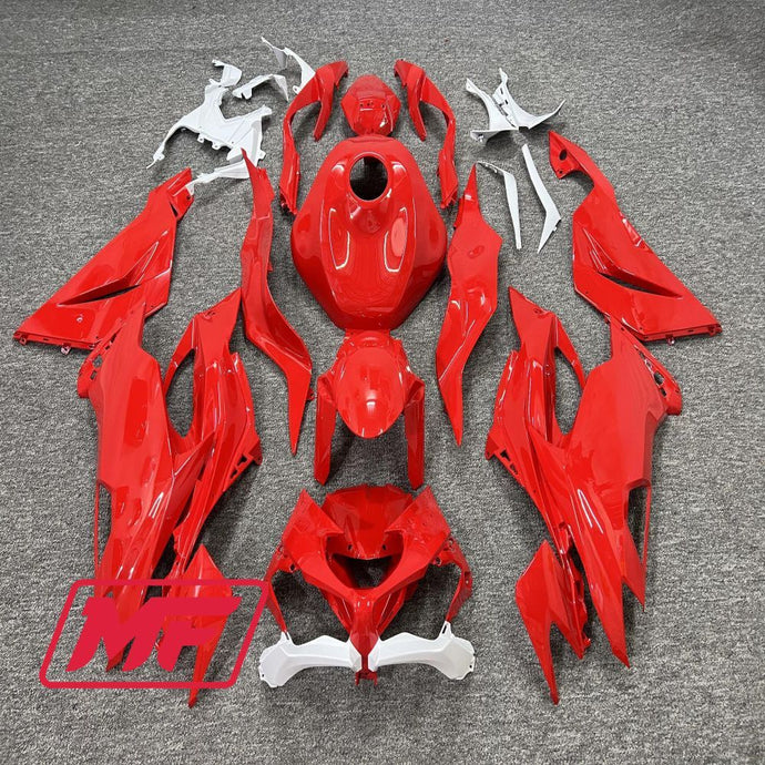 Monster Fairings Full Kit Kawasaki ZX-6R 19-23 Red and White + Windshield + Gas Tank Cover