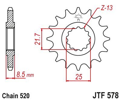 Load image into Gallery viewer, JT Sprockets Front Steel Sprocket 16 Tooth 16T 520 Chain JTF578.16
