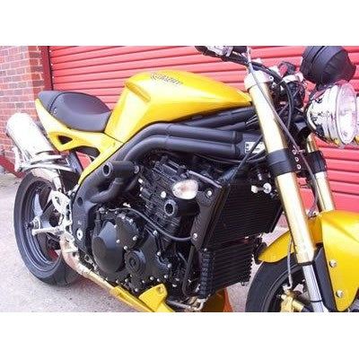 Load image into Gallery viewer, R&amp;G Racing Black Classic Style Crash Protectors For 2001-2007 Triumph Speed Triple
