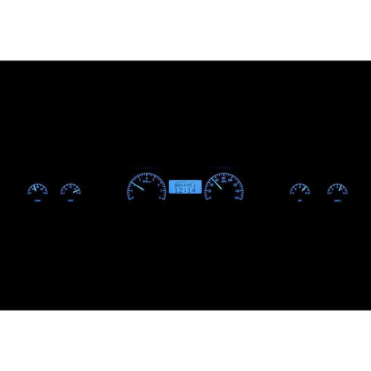 Dakota Digital 1973-1977 Chevrolet Malibu/Monte Carlo/El Camino/GMC Sprint VHX Silver Blue Display Square Gauge Kit VHX-73C-MAL-S-B