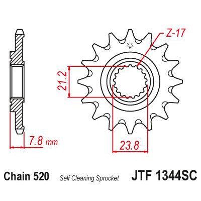 Load image into Gallery viewer, JT Sprockets Front Steel Countershaft Sprocket SC 13 Tooth 13T 520 Chain
