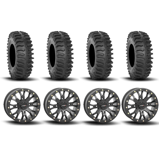 System 3 SB-4 Beadlock Matte Black 15" Wheels And XT400 Tires [30x10R-15]
