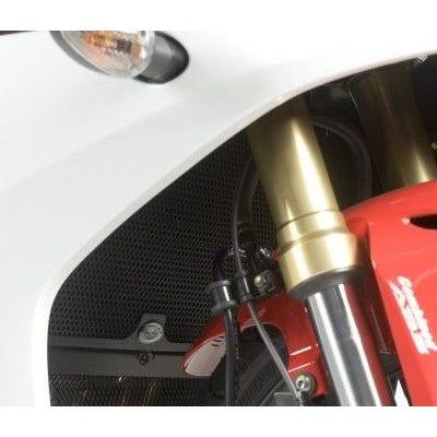 Load image into Gallery viewer, R&amp;G Racing Black Aluminum Radiator Guard For 2011-2014 Honda CBR600F RAD0103BK
