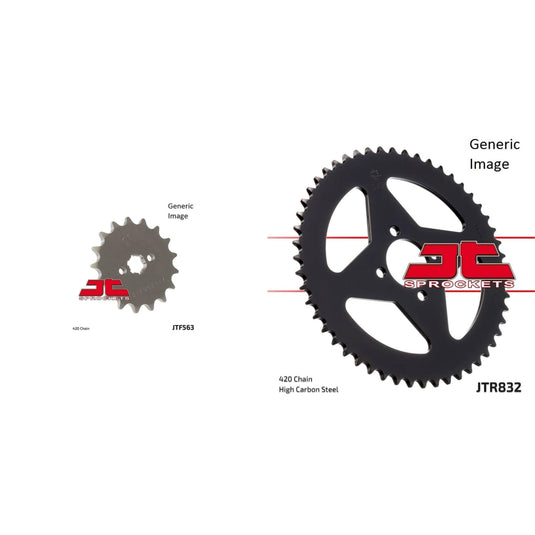 JT SPROCKETS Front and Rear Steel Sprocket Kit for OffRoad YAMAHA YZ80 1975