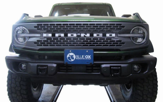 Blue Ox Alpha Tow Bar (8,500 lbs. tow capacity), Light Harness for LED Tail Lights & Baseplate Combo fits Select Ford Bronco (Modular Bumper) (Includes ACC, Shutters, & Turbo) & Ford Bronco (Standard Bumper With D-Rings) (Includes ACC, Shutters, & Turbo)