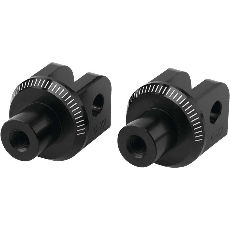 Load image into Gallery viewer, Puig Adventure Footpeg Adaptors Black Front - 6703N
