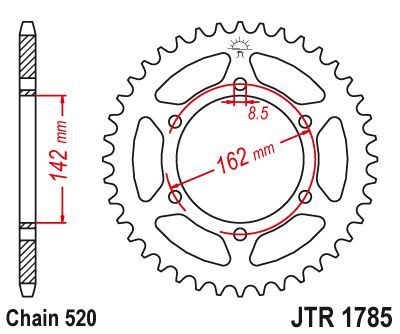 Load image into Gallery viewer, JT Sprockets Rear Steel Sprocket 48 Tooth 48T 520 Chain JTR1785.48
