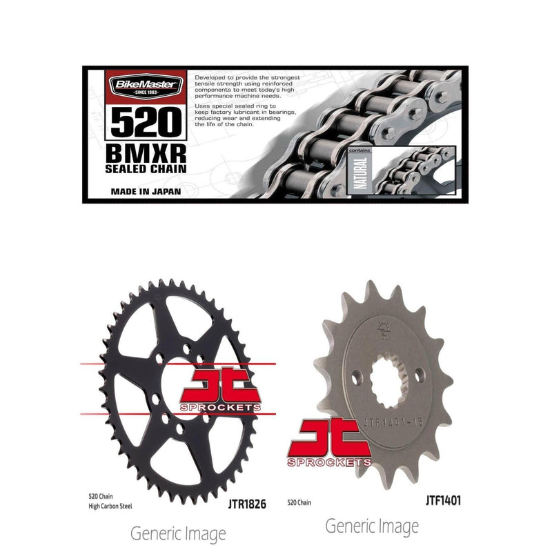 Load image into Gallery viewer, 520 BMXR Chain, Front &amp; Rear Sprocket Kit for KAWASAKI KSF400A KFX 2003-2006
