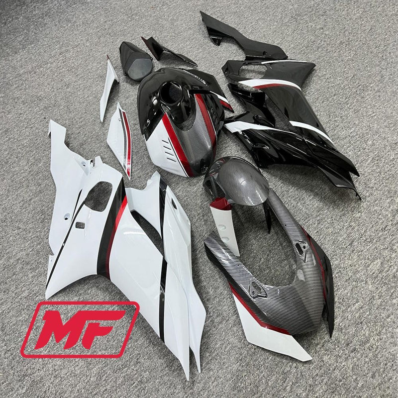 Load image into Gallery viewer, Monster Fairings Full Kit Yamaha R6 17-22 Red Carbon Fiber Style Split + Windshield + Gas Tank Cover
