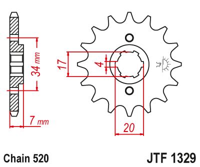 Load image into Gallery viewer, JT Sprockets Front Steel Countershaft Sprocket 13 Tooth 13T 520 Chain
