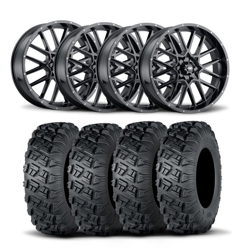 Load image into Gallery viewer, ITP Hurricane 18" Matte Black Wheels And Versa Cross XTR Tires [28x10-18]
