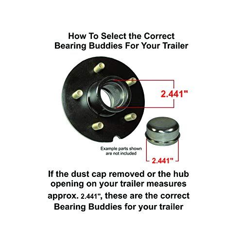Load image into Gallery viewer, Bearing Buddy (4) 2.441&quot; Chrome for Boat Trailer with Protective Bra - Wheel Center Caps 2441 (2 Pairs)
