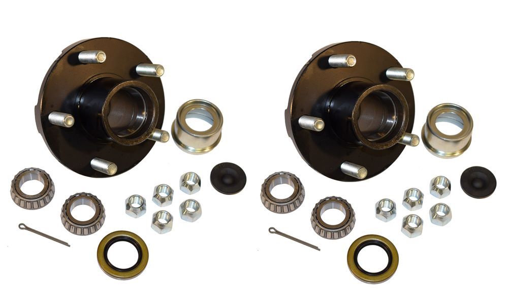 Trailer Hub Kit (BT-150EZ-PR) 5 Bolt on 4-1/2 Inch Circle with 1 inch I.D. Bearings - One Pair