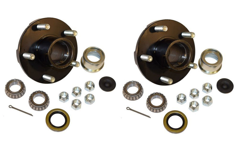 Load image into Gallery viewer, Trailer Hub Kit (BT-150EZ-PR) 5 Bolt on 4-1/2 Inch Circle with 1 inch I.D. Bearings - One Pair
