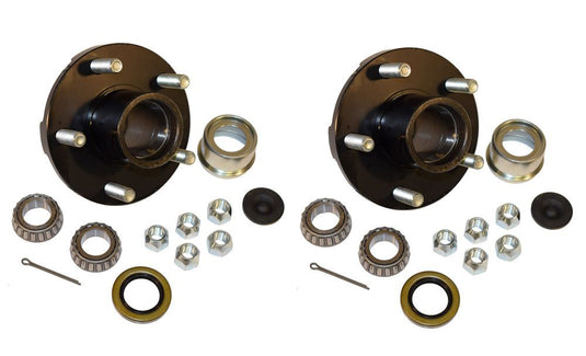 Trailer Hub Kit (BT-150EZ-PR) 5 Bolt on 4-1/2 Inch Circle with 1 inch I.D. Bearings - One Pair