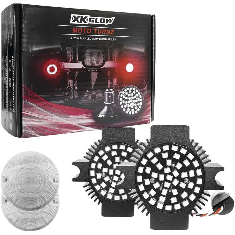 Load image into Gallery viewer, XK Glow LED Turn Signal and Lens Kit Single Flat Red - XK1156F-R-C
