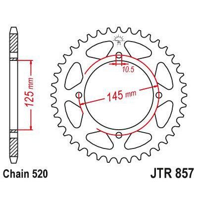 JT Sprockets Rear Steel Sprocket 40 Tooth 40T 520 Chain JTR857.40