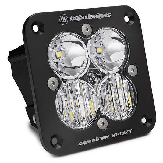 Baja Designs Auxiliary LED Light Pod Each Black Angle Flush Mount Squadron Sport Series Driving/Combo Pattern Clear Lens Universal 551003