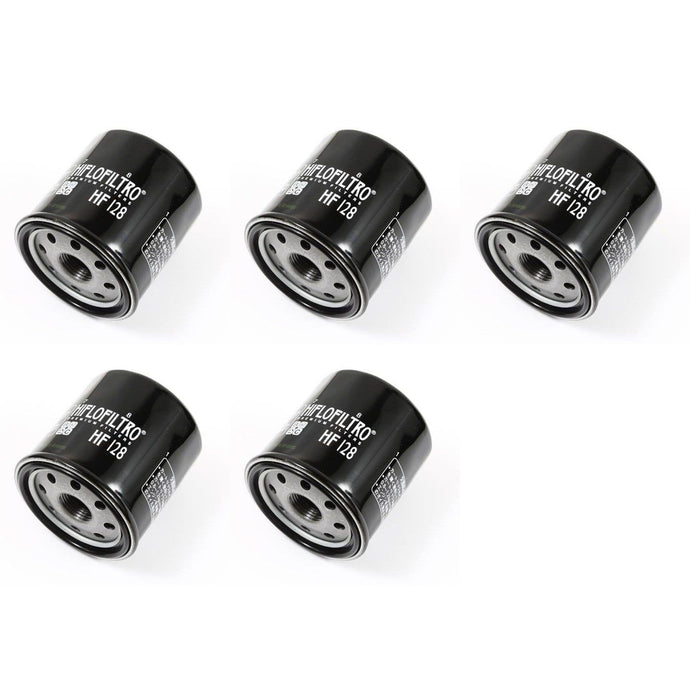 Set of 5 Hi Flo Oil Filter HF128 For Kawasaki Mule Models 1991-2014