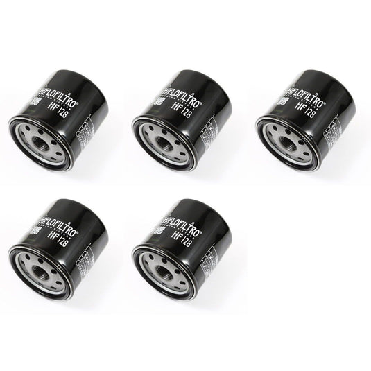 Set of 5 Hi Flo Oil Filter HF128 For Kawasaki Mule Models 1991-2014