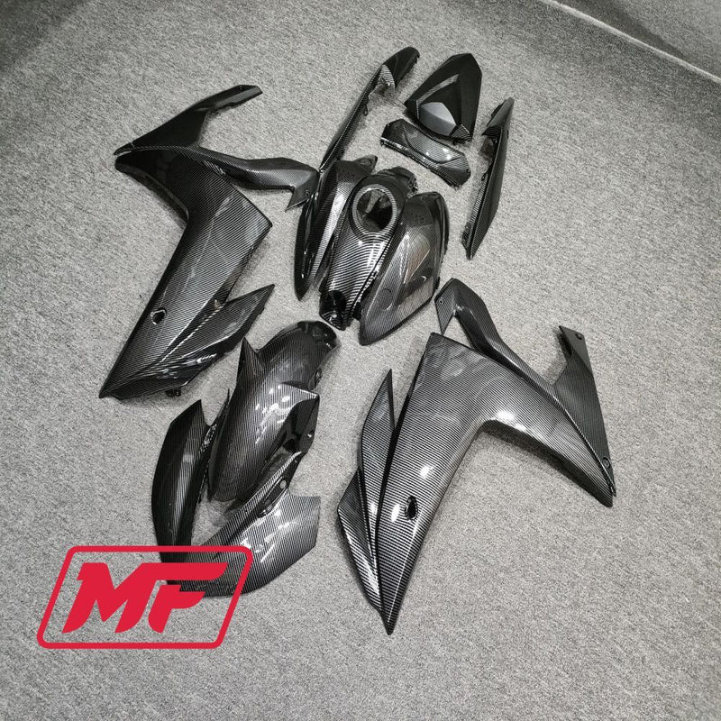 Load image into Gallery viewer, Monster Fairings Full Kit Yamaha R3 14-18 Carbon Fiber Style + Windshield + Gas Tank Cover
